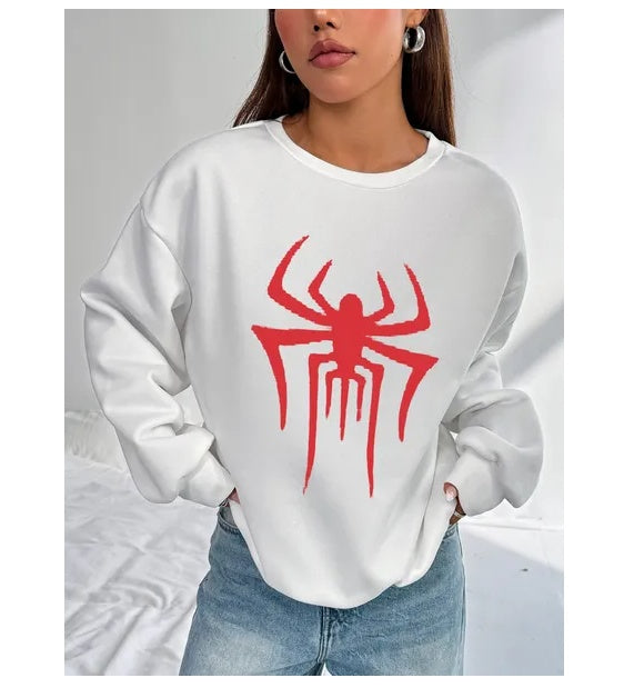 Women Basic Casual Pullover Spring Autumn Long Sleeve Starscream Printed Round Neck