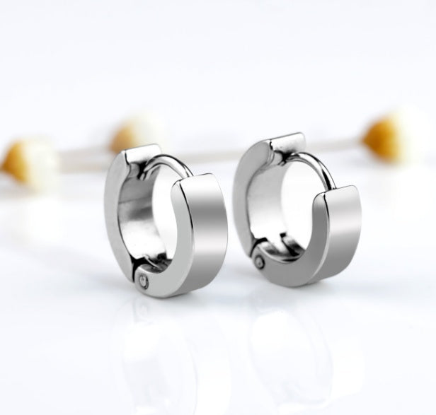 Punk Hommes Noir Acier Inoxydable Hoop Piercing Ronde Boucles D'oreilles Neutre Boucle D'oreille pour Femmes Hommes Bijoux Brincos De Mode Unisexe