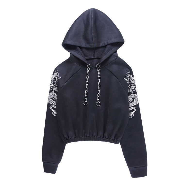 Drawstring Plus Velvet Sweater Women's Solid Color Short Hooded Long Top