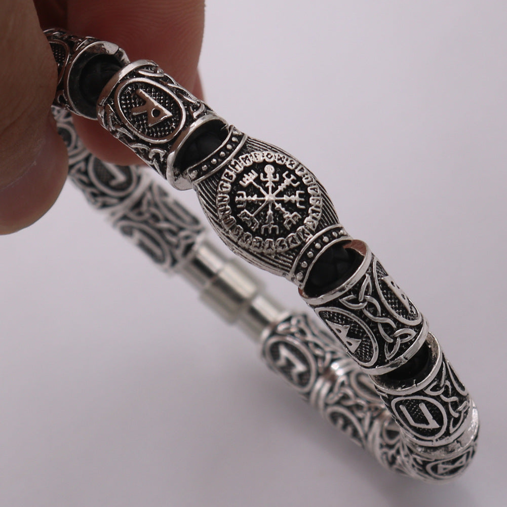 Viking Odin Rune Compass Beard Bead Bracelet