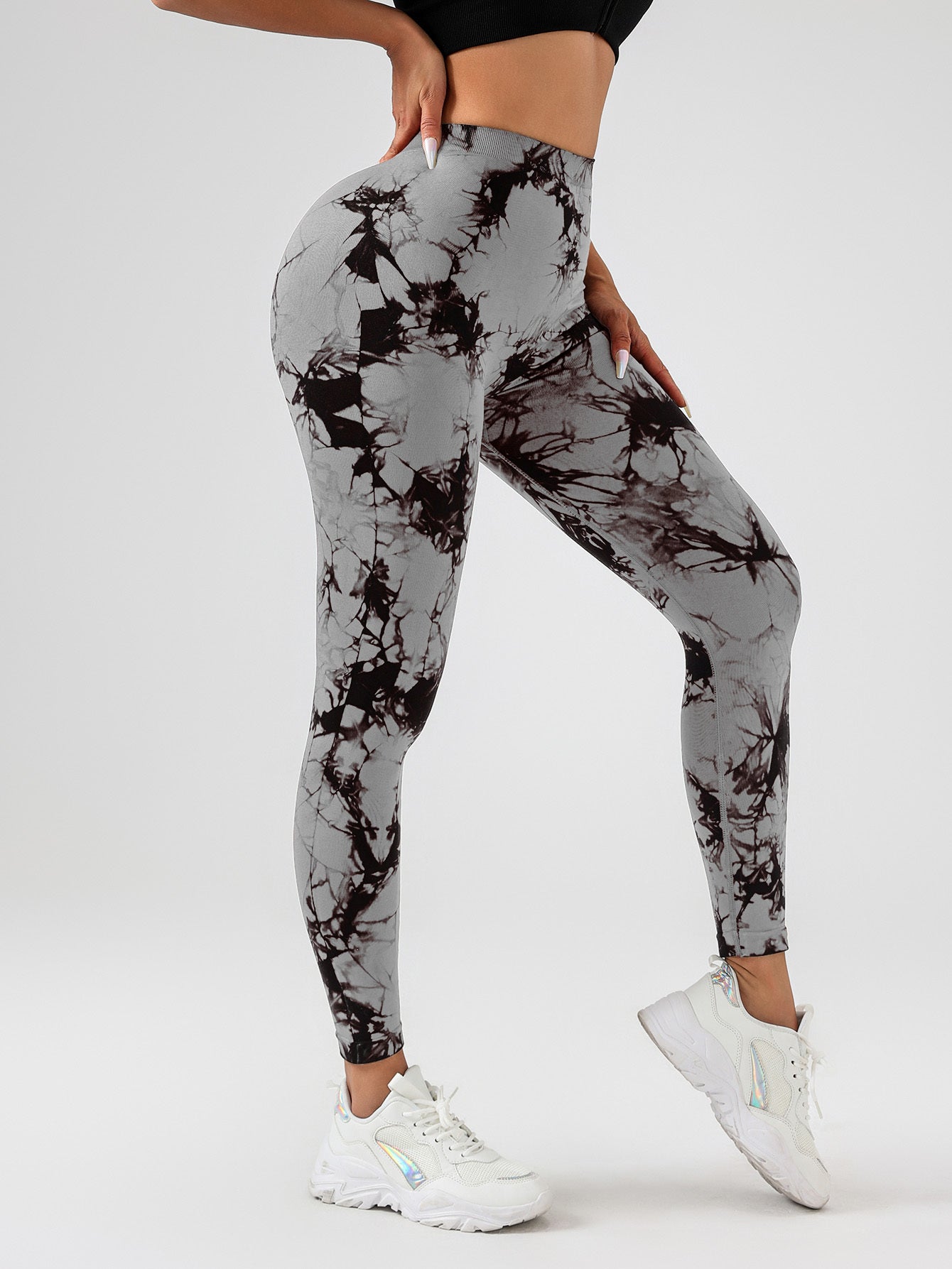 Leggings da yoga snellenti tie-dye, pantaloni da yoga casual fitness elasticizzati e solleva-glutei, abbigliamento sportivo da donna