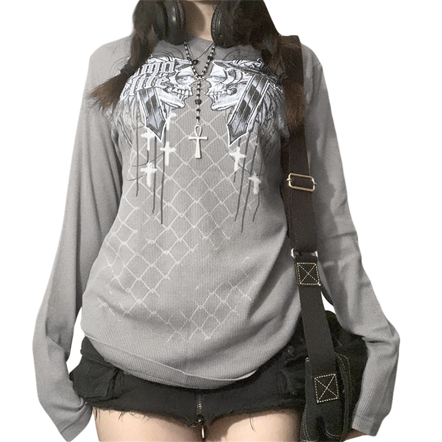 New Casual Halloween Skull Print Pullover For Women