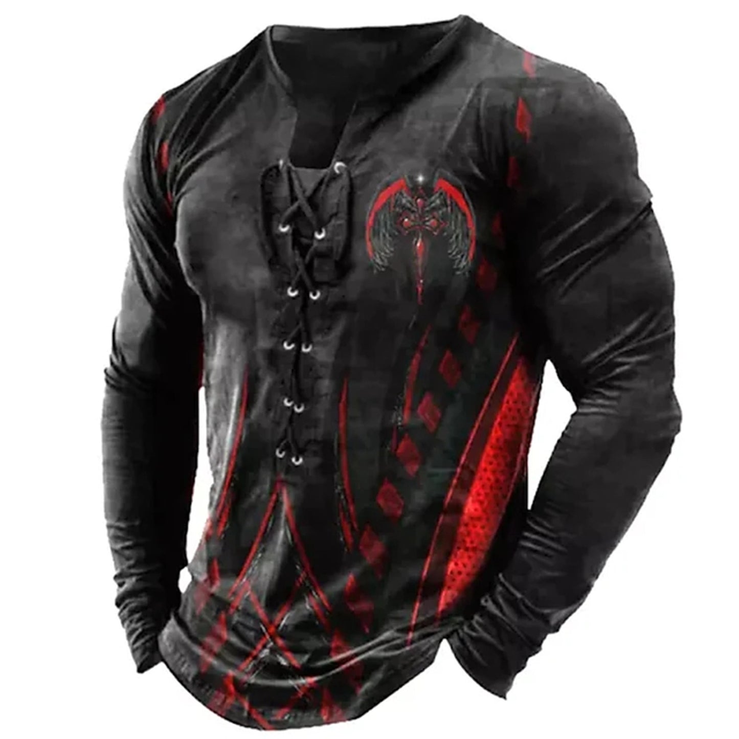 3d  Sports Long Sleeve Men's Clothing Print 3D Six-hole Threading Rope