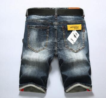 Stretch Denim Shorts Men's Thin Slim Fit Straight Leg Pants