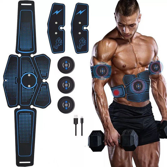 Allenamento dei muscoli addominali con attrezzi fitness EMS