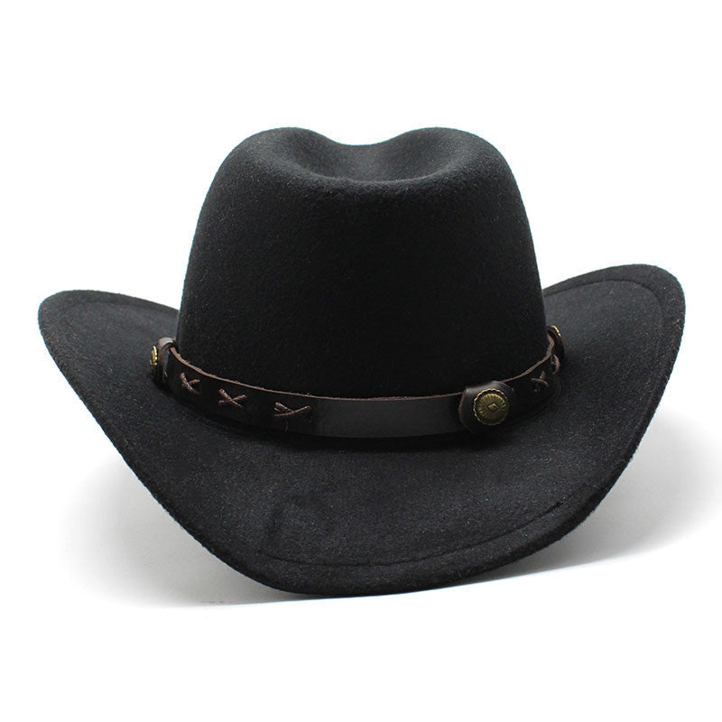 Western Cowboy Hat Cross-border Autumn And Winter Woolen Jazz Hat