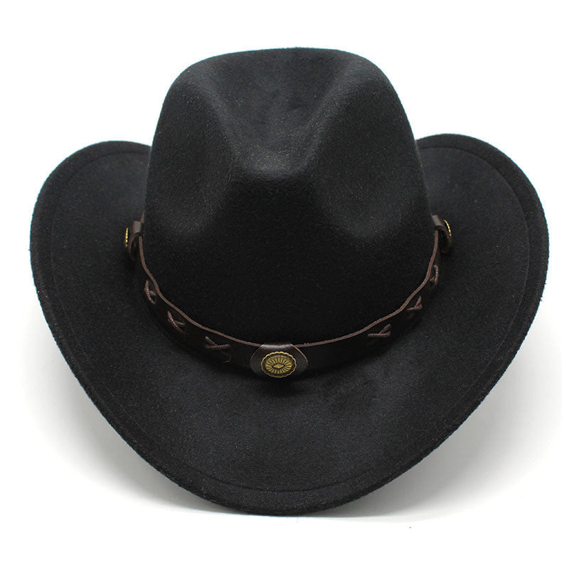 Western Cowboy Hat Cross-border Autumn And Winter Woolen Jazz Hat