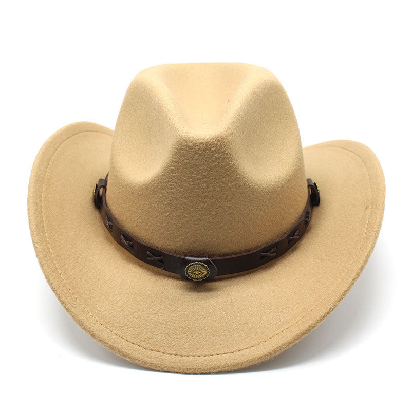 Western Cowboy Hat Cross-border Autumn And Winter Woolen Jazz Hat