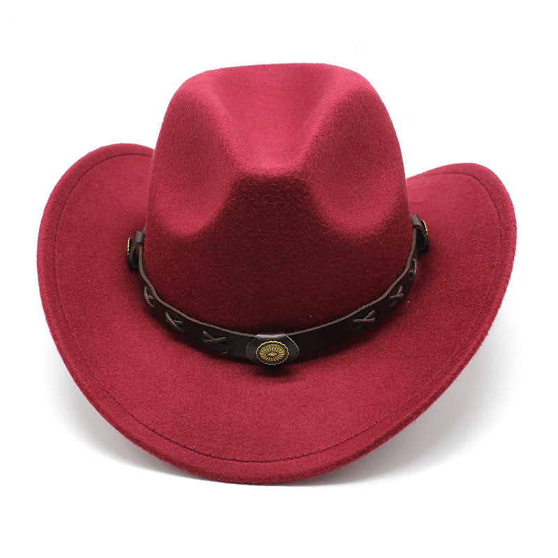 Western Cowboy Hat Cross-border Autumn And Winter Woolen Jazz Hat