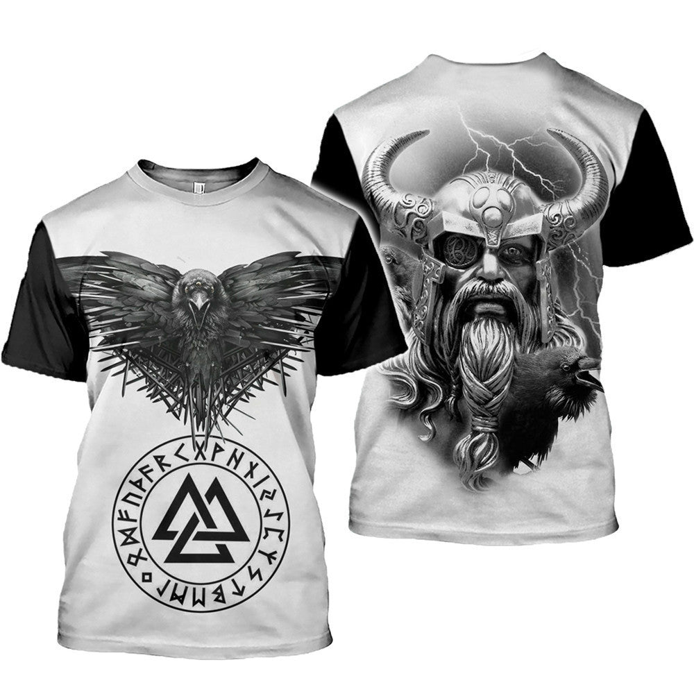 Viking Symbol Printed T-Shirt Short-Sleeved T-Shirt