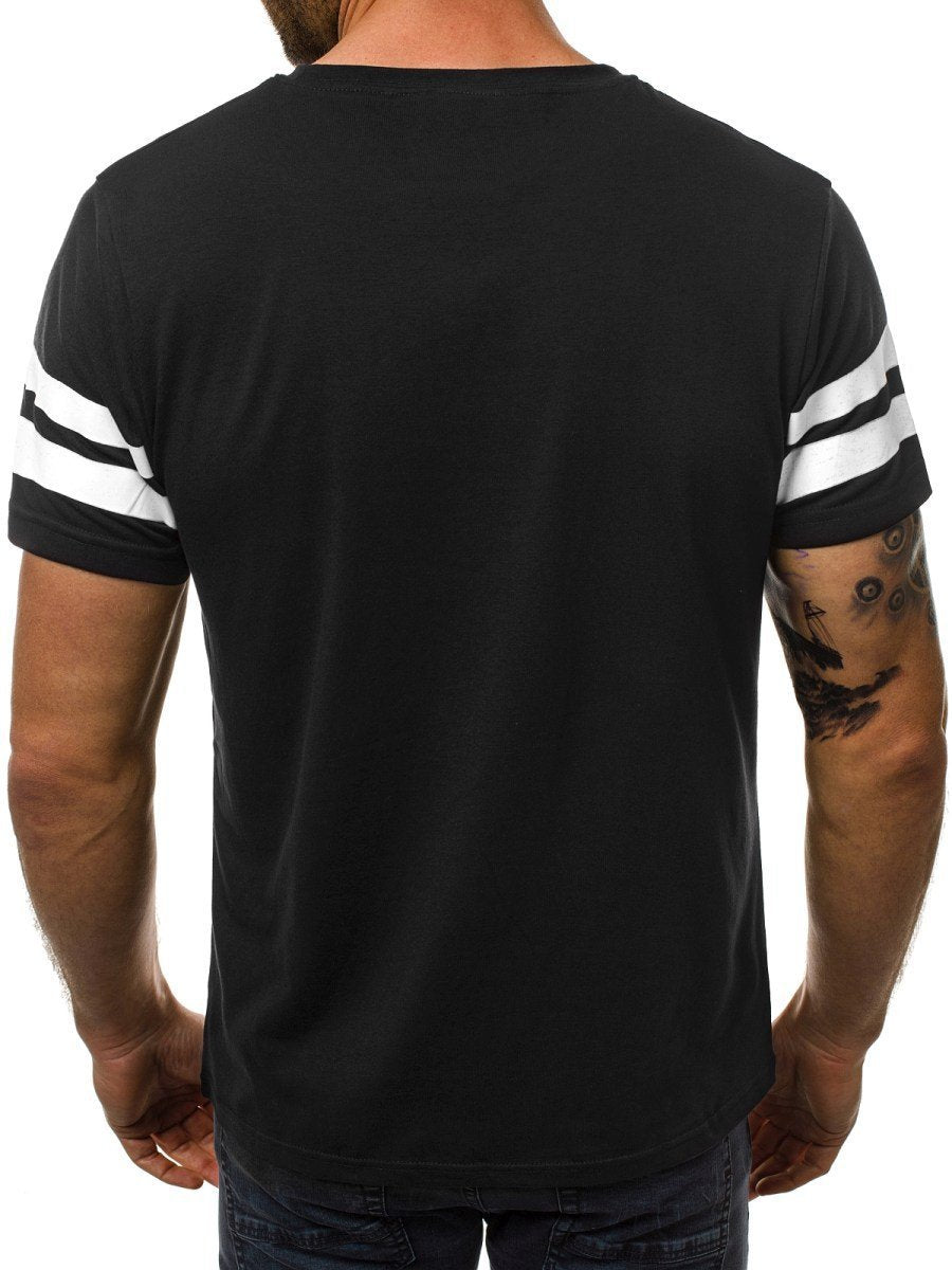 Fitness T-shirt Men's Letter Round Neck Short-Sleeved T-shirt