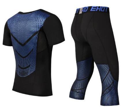 Men Pants Set MMA Long Sleeve T-shirt Men's Compression Shirts