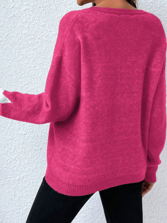 Maglione da donna Pullover Girocollo XINGX Filo Temperamento Personalità Maglione Maglione da donna