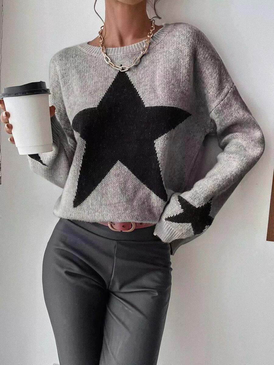 Sweater Women's Pullover Round Neck XINGX Thread Temperament Personality Sweater Sweater Women