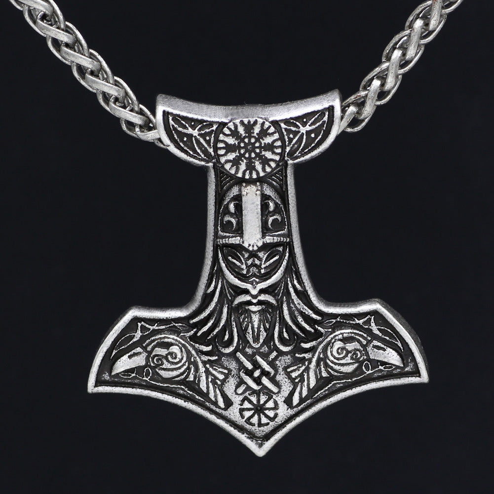 Collana con ciondolo a forma di corvo a due teste vintage vichingo Aoding