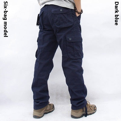 Multi-Pocket Workwear Casual Trousers Straight Work Uniforms Men's Pants