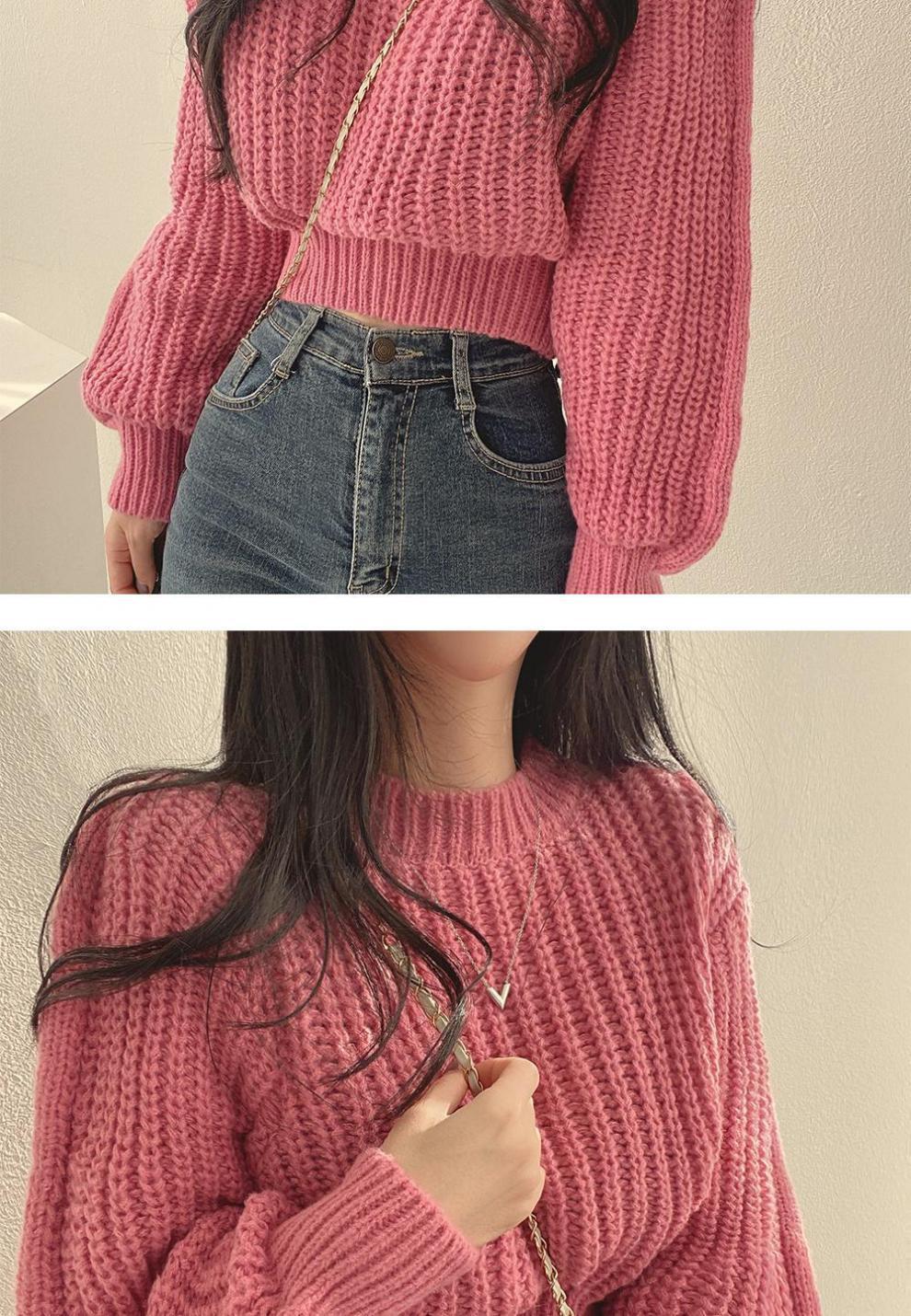 All-matching Crew Neck Pullover Sweater Women