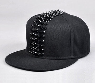 Five-row plastic rivet adjustable flat brim cap