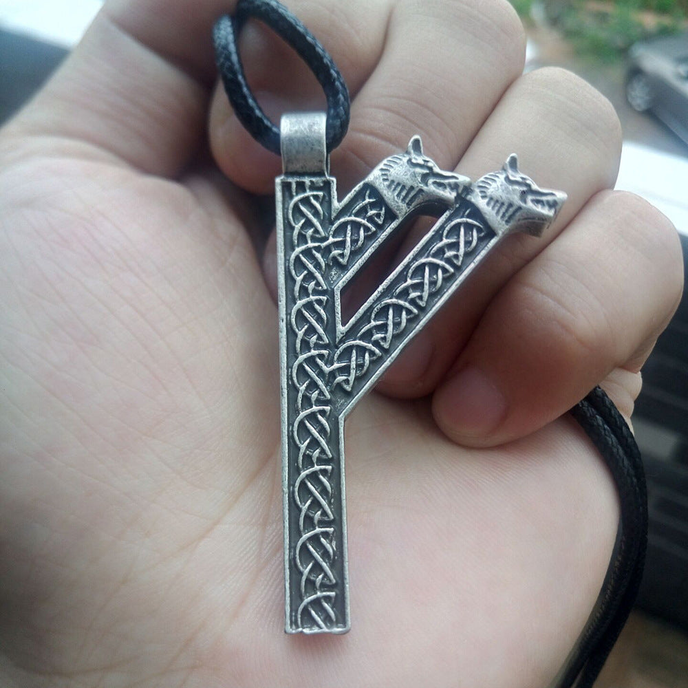 Men's Fashion Rune Pendant Necklace