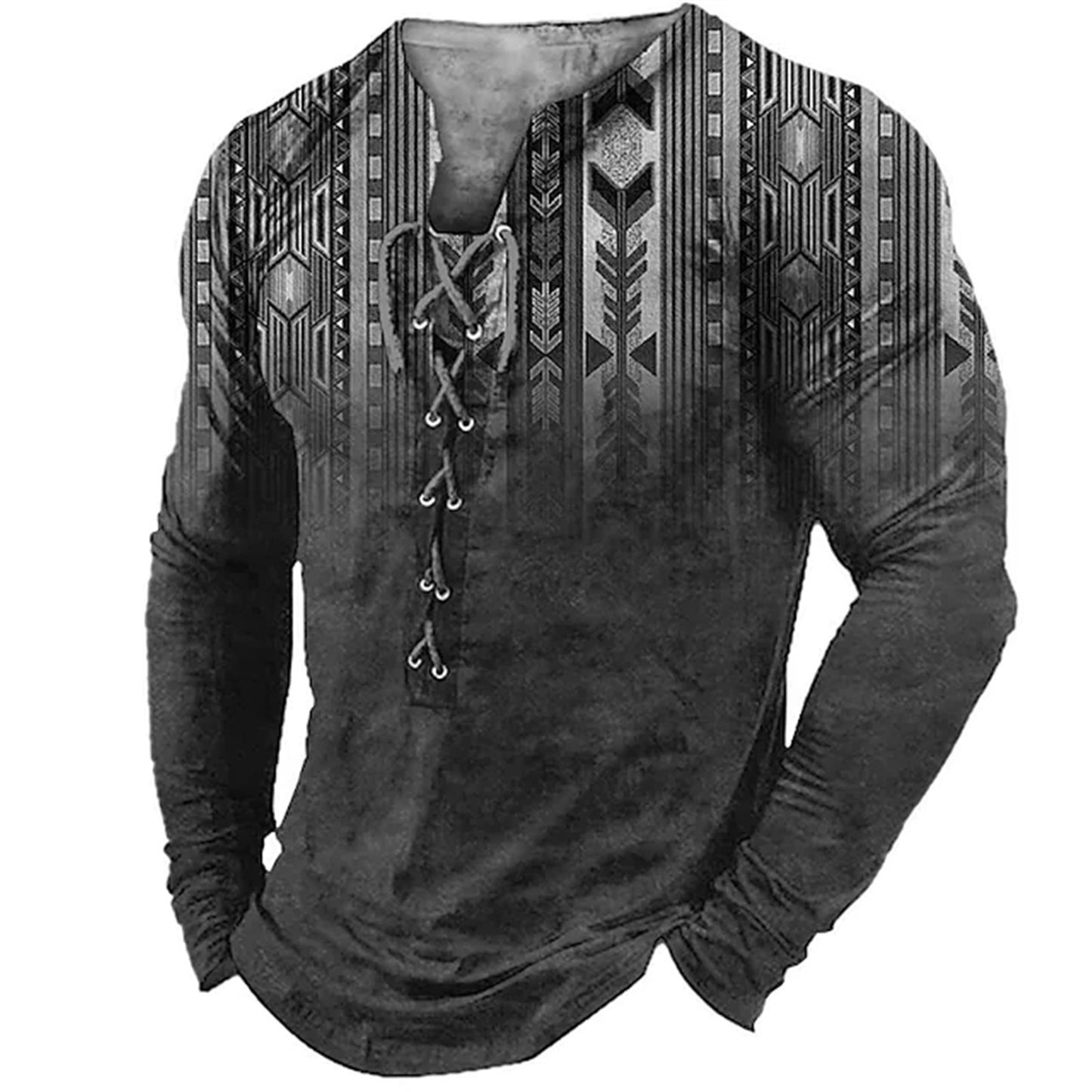 3d  Sports Long Sleeve Men's Clothing Print 3D Six-hole Threading Rope