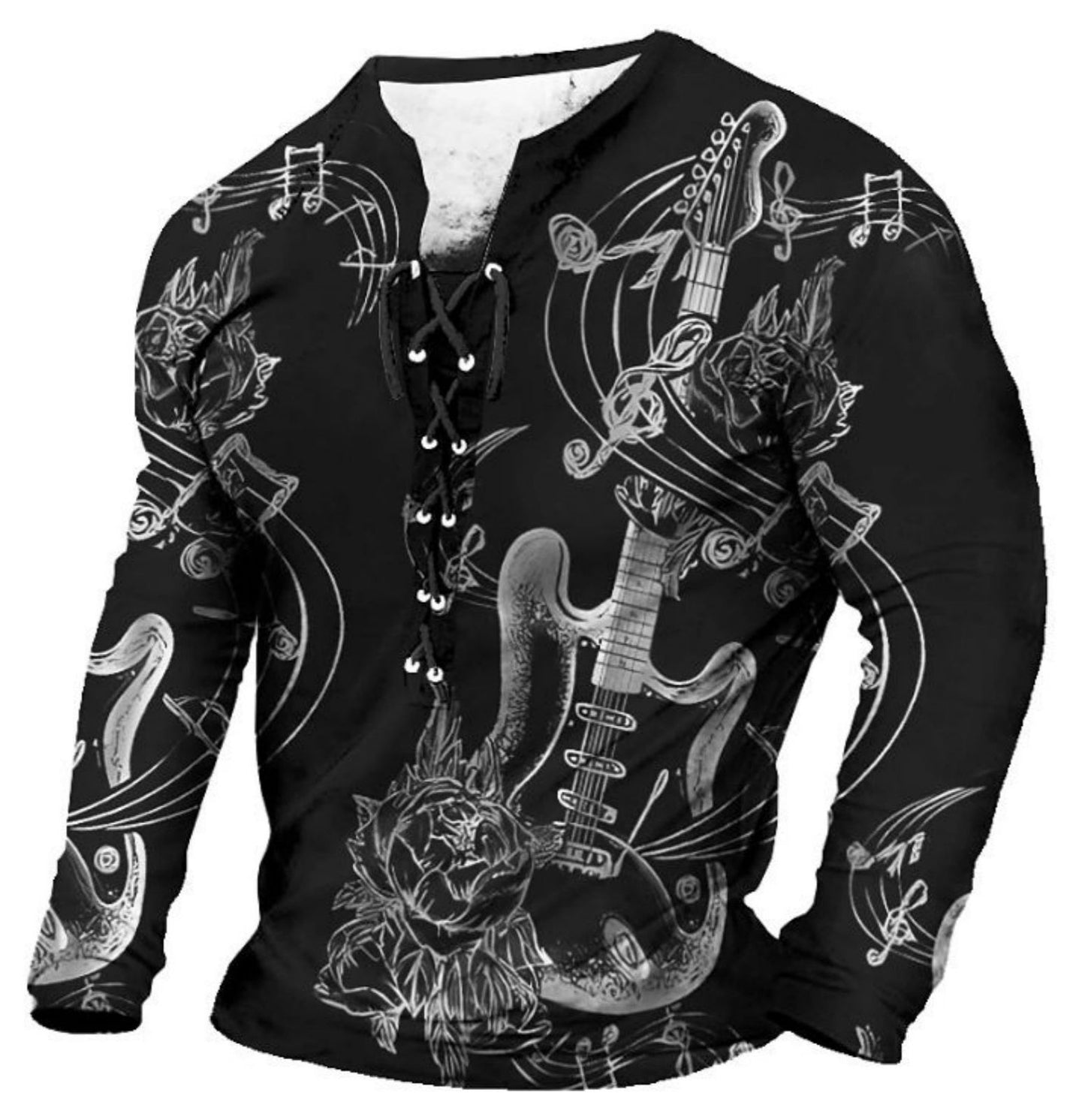 3d  Sports Long Sleeve Men's Clothing Print 3D Six-hole Threading Rope