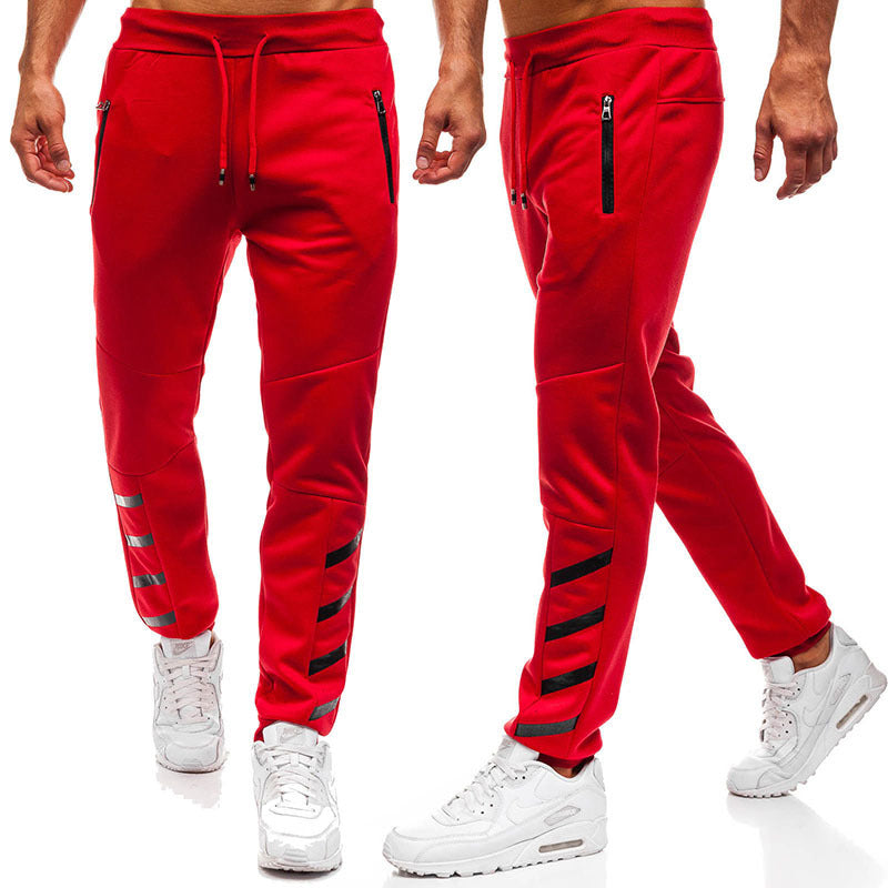 Pantaloni casual con coulisse, pantaloni da tuta larghi in tinta unita