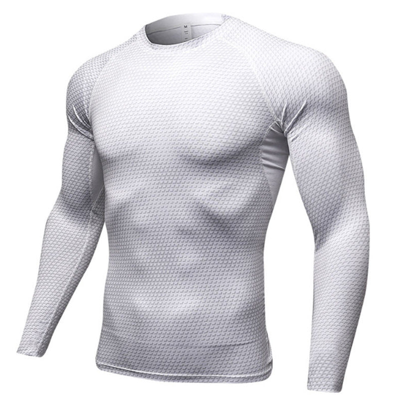 Sport Tight Uomo Manica Lunga Stampa 3D Allenamento Alta Elasticità Assorbimento Umidità Asciugatura Rapida Vestiti da Allenamento