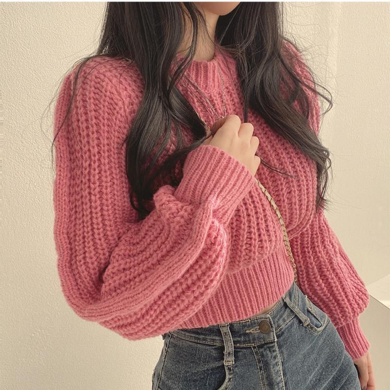 All-matching Crew Neck Pullover Sweater Women