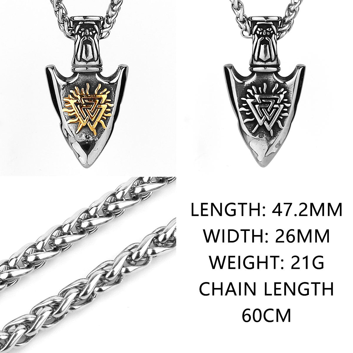 Arrow Titanium Steel Pendant Necklace