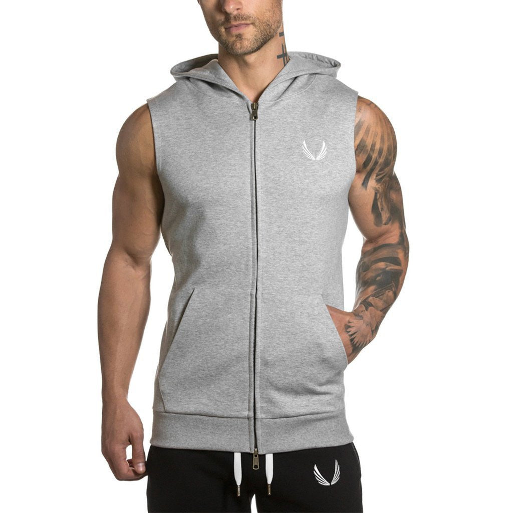 Outdoor Fitness Sports Tops Fashion Running Casual Cardigan Vest Men