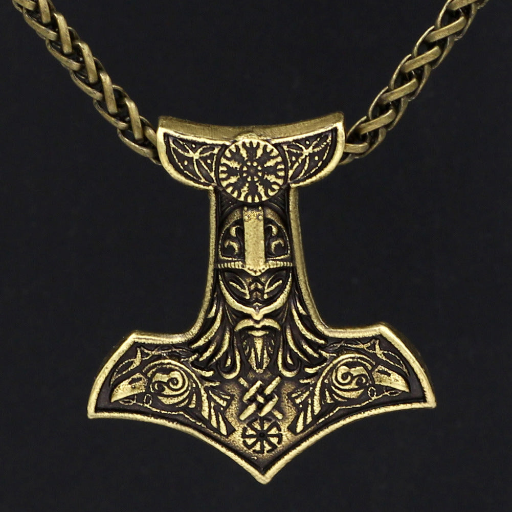 Collana con ciondolo a forma di corvo a due teste vintage vichingo Aoding