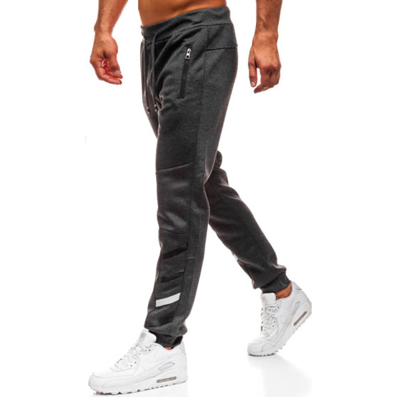 Pantaloni casual con coulisse, pantaloni da tuta larghi in tinta unita