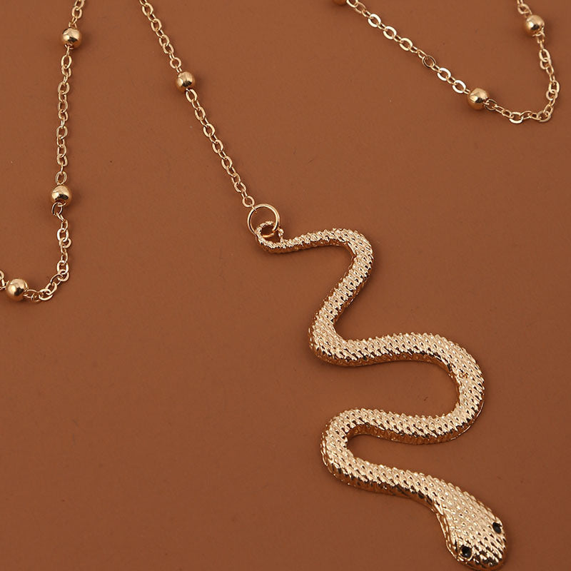 Catena per coscia in metallo color oro con perline, stile bohémien, per donne, grandi pendenti a forma di serpente, gioielli per il corpo, stile spiaggia, regalo