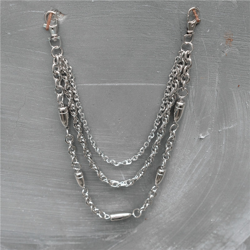 Casual Hip Hop Punk Metal Phants Zipper