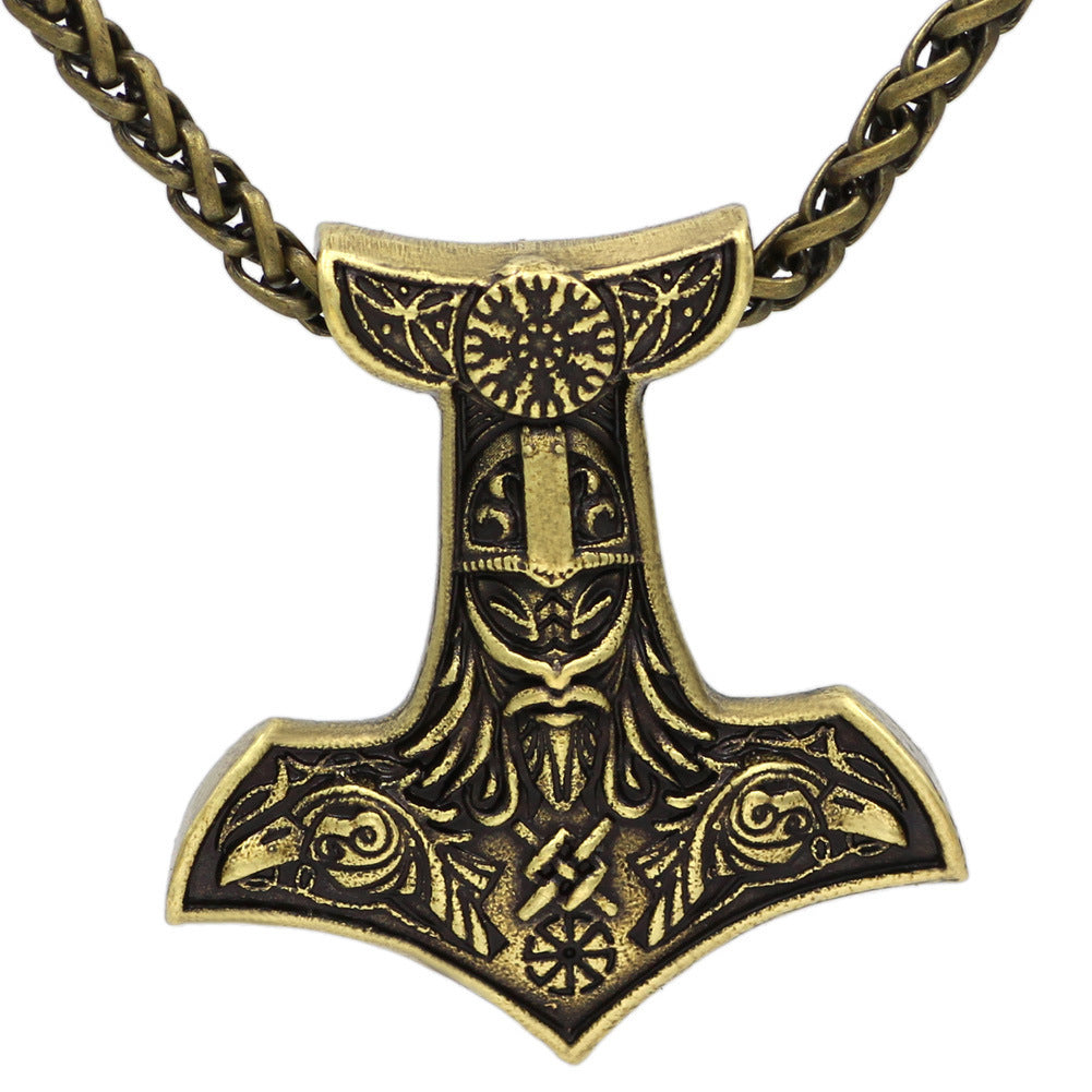 Collana con ciondolo a forma di corvo a due teste vintage vichingo Aoding