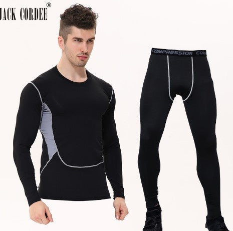 Set di base a compressione mimetica Set di compressione sportiva Maglietta a maniche lunghe Collant Abbigliamento da esercizio Tuta da allenamento Tute da fitness per uomo