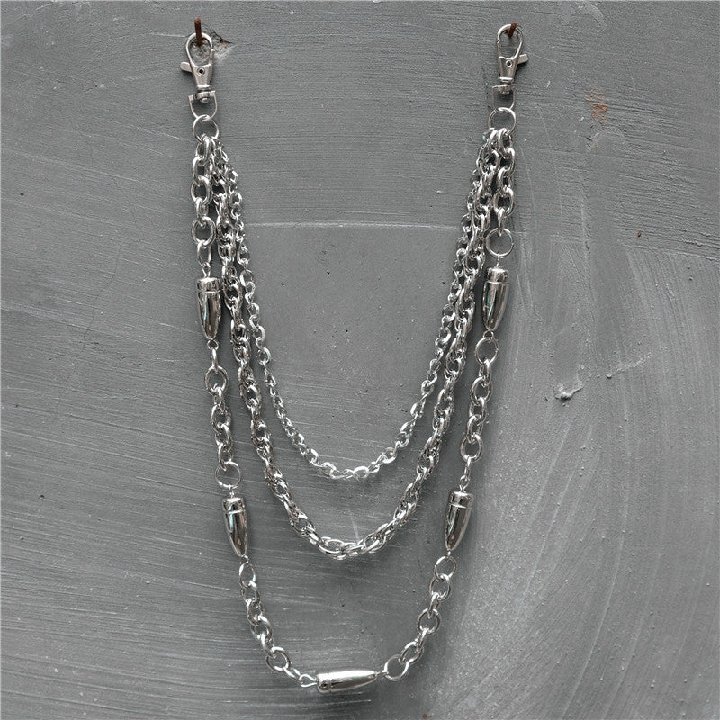 Casual Hip Hop Punk Metal Phants Zipper