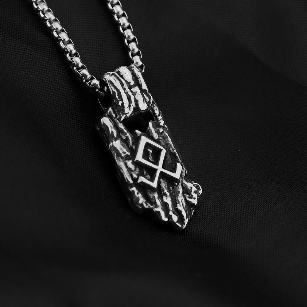 Retro Nordic Men's Stainless Steel Pendant Personalized Viking Rune Necklace Pendant