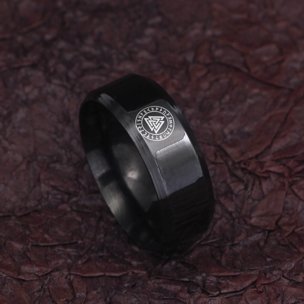 Man's Vintage Viking Rune Domineering Men's Ring Trendy Ornament