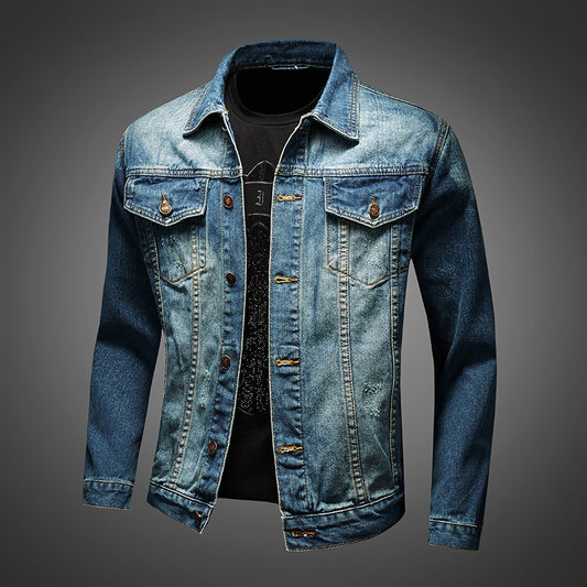 Cappotto in denim taglie forti Giacca in denim da uomo