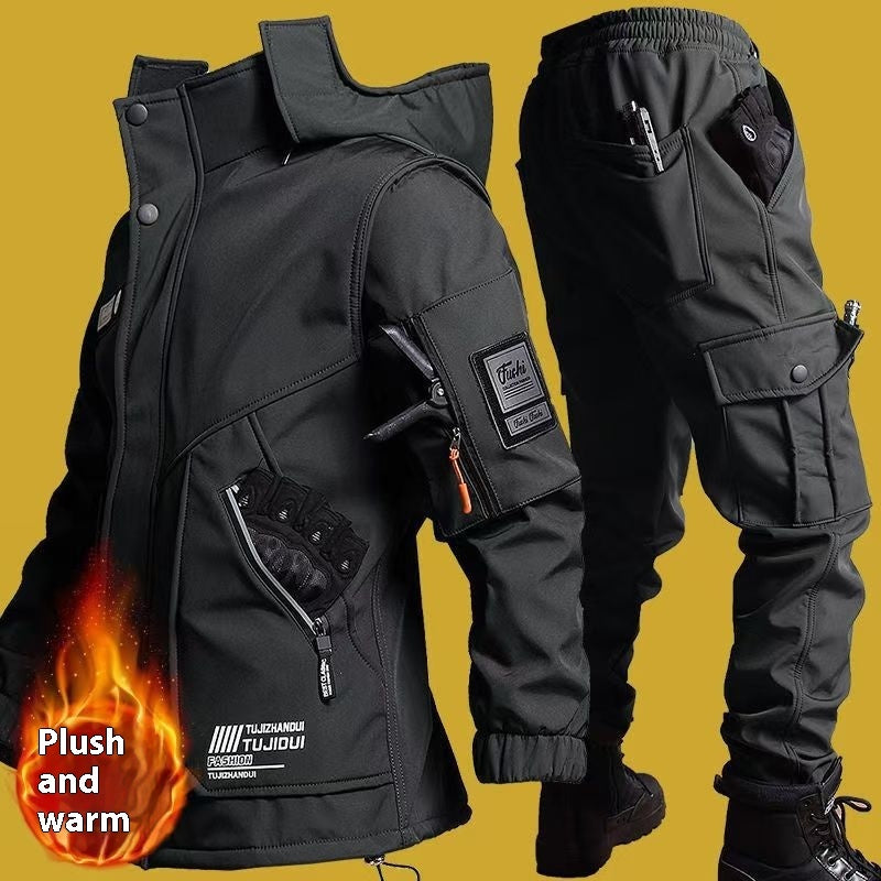 Men's Autumn And Winter Wear-resistant Waterproof Cold-resistant Shell Jacket Trousers Suit