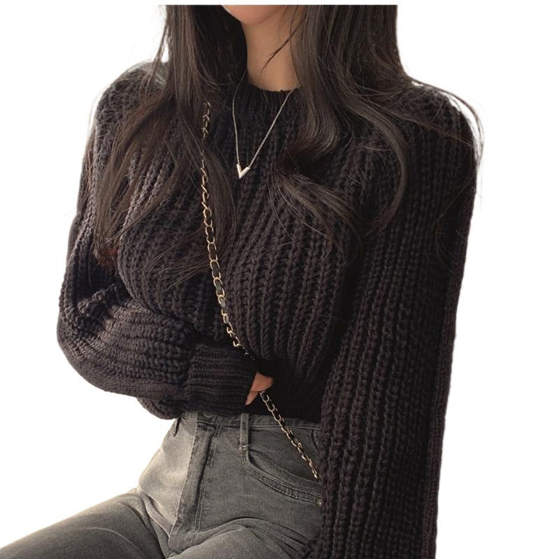 All-matching Crew Neck Pullover Sweater Women