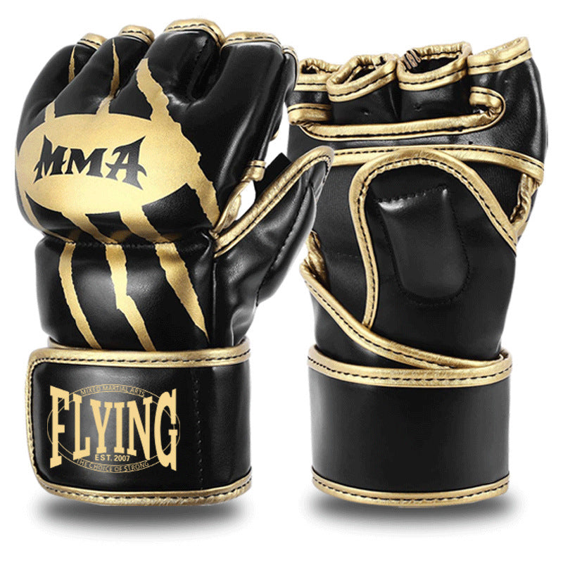 Guanti da combattimento con dita divise per boxe Sanda Half Finger