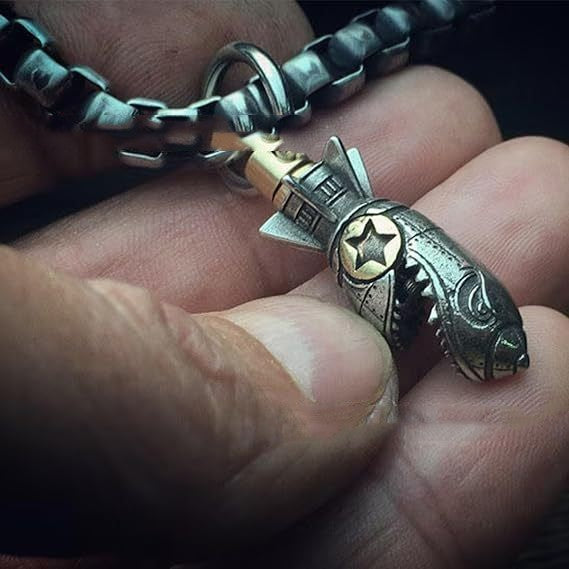 Creative Shark Rocket Skull Keychain