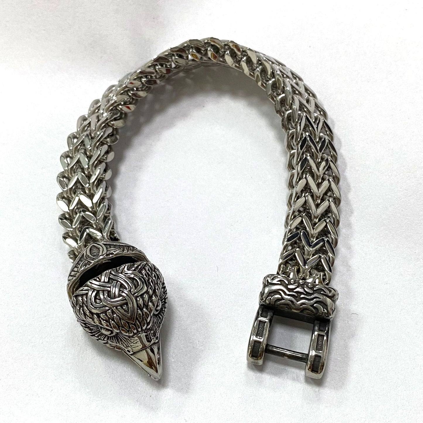 New Nordic Viking Retro Punk Stainless Steel Bird Head Men's Bracelet