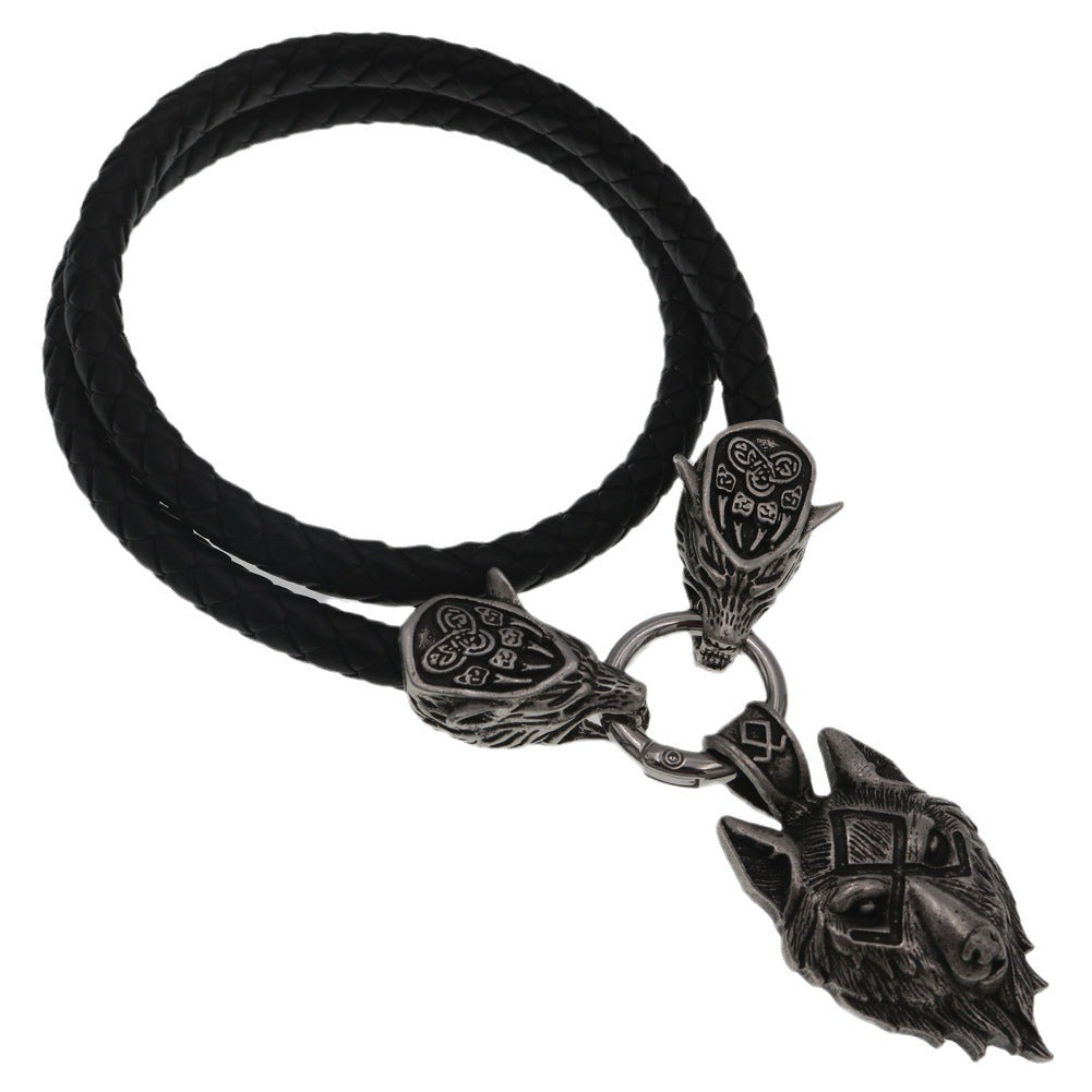 Aoding Crow Zinc Alloy Pendant Viking Wolf Head