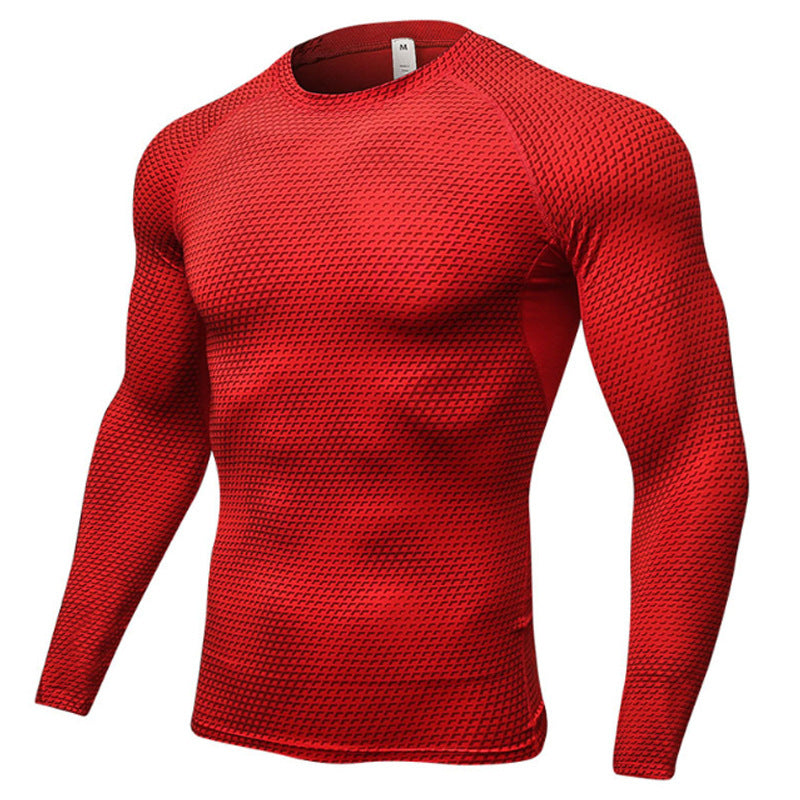 Sport Tight Uomo Manica Lunga Stampa 3D Allenamento Alta Elasticità Assorbimento Umidità Asciugatura Rapida Vestiti da Allenamento