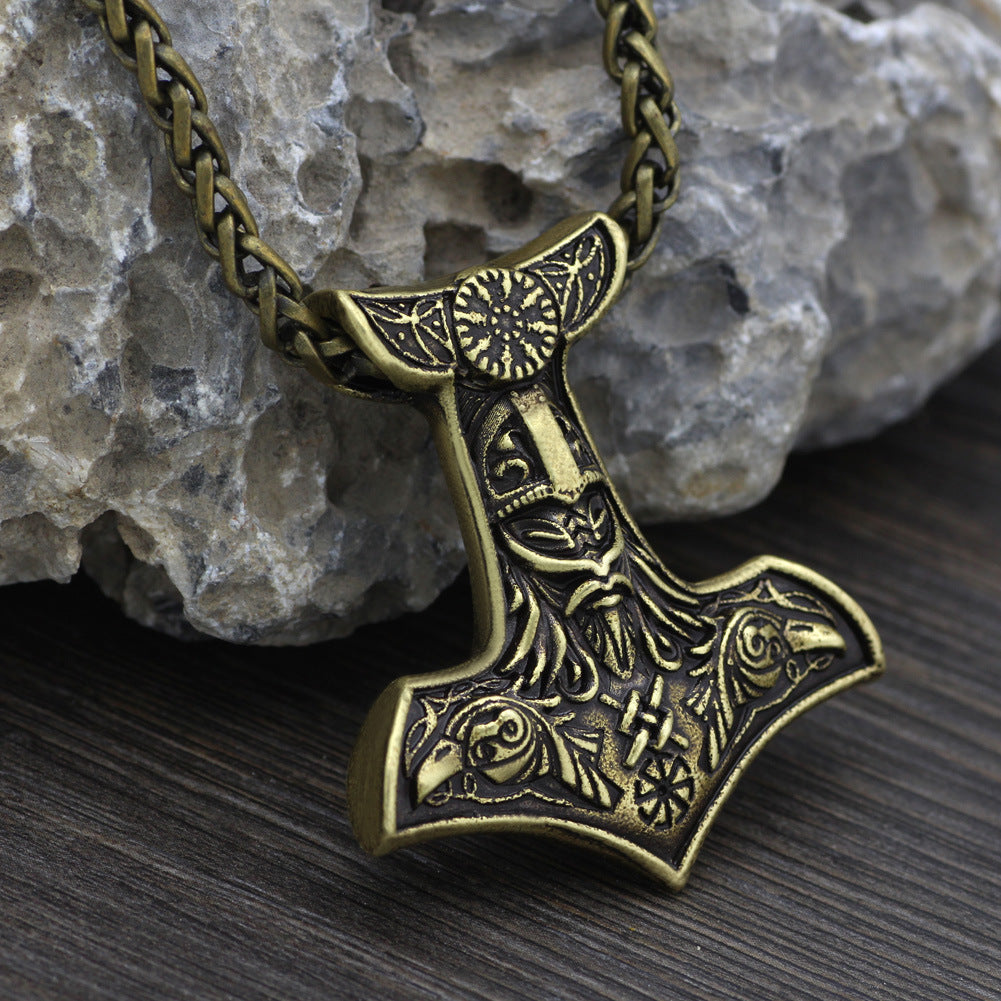 Viking Aoding Vintage Double-headed Crow Necklace Pendant